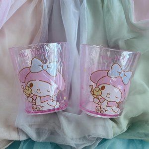 Sanrio My Melody Drinking Cup Set - NWT - Kawaii Pink Acrylic 260ml
